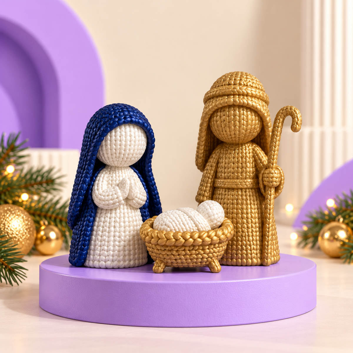 Presépio Amigurumi - Maria, José e Menino