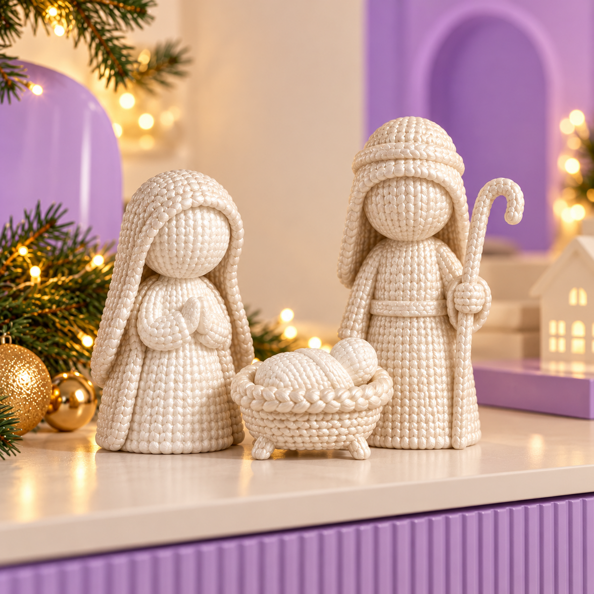 Presépio Amigurumi - Maria, José e Menino